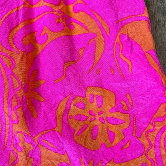 Lilly Pulitzer Pink Finn Silk Halter Pop Orange Tassel Tank Top/Cami Size XS - Picture 3 of 10